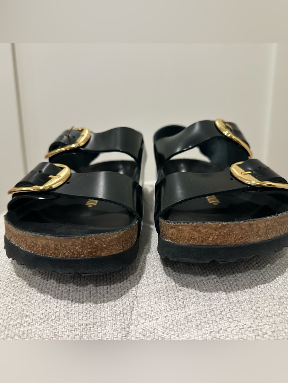 NWT Birkenstock size 39 Milano Big Buckle high shine black sandals - Picture 4 of 13